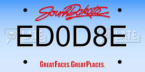 ED0D8E South Dakota License Plate