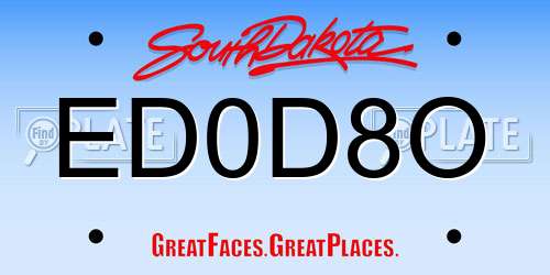 ED0D8O South Dakota License Plate