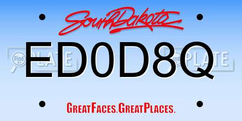 ED0D8Q South Dakota License Plate