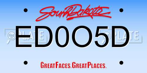 ED0O5D South Dakota License Plate