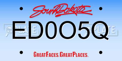 ED0O5Q South Dakota License Plate