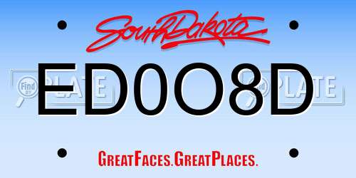 ED0O8D South Dakota License Plate
