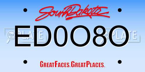 ED0O8O South Dakota License Plate