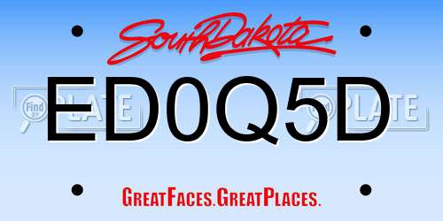 ED0Q5D South Dakota License Plate