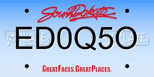 ED0Q5O South Dakota License Plate
