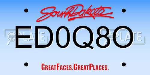 ED0Q8O South Dakota License Plate