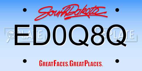 ED0Q8Q South Dakota License Plate