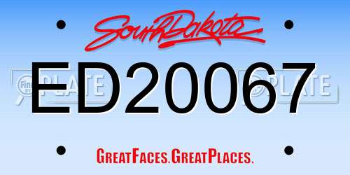 ED20067 South Dakota License Plate