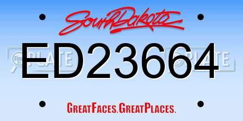 ED23664 South Dakota License Plate