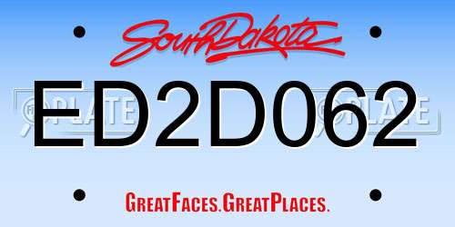 ED2D062 South Dakota License Plate