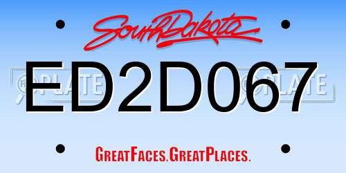 ED2D067 South Dakota License Plate