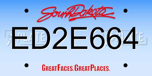 ED2E664 South Dakota License Plate