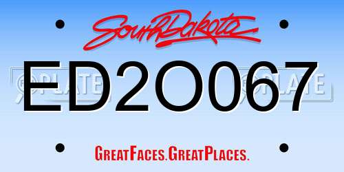 ED2O067 South Dakota License Plate