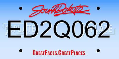 ED2Q062 South Dakota License Plate