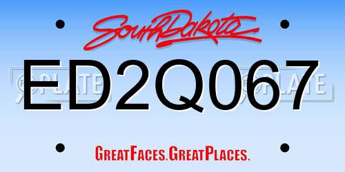 ED2Q067 South Dakota License Plate