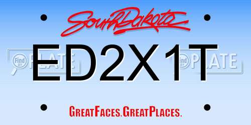 ED2X1T South Dakota License Plate