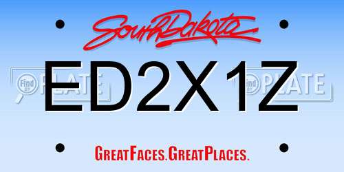 ED2X1Z South Dakota License Plate