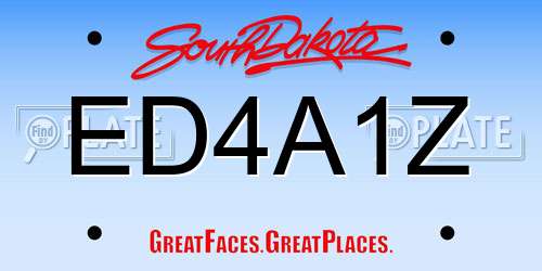 ED4A1Z South Dakota License Plate