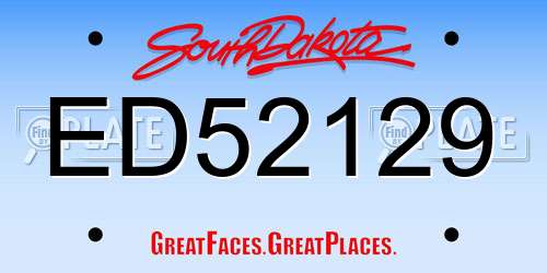 ED52129 South Dakota License Plate