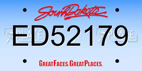 ED52179 South Dakota License Plate