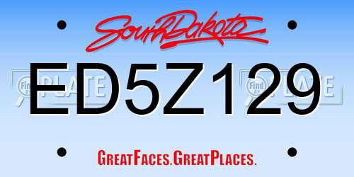 ED5Z129 South Dakota License Plate
