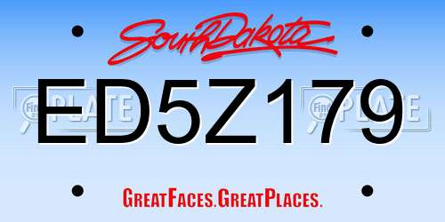 ED5Z179 South Dakota License Plate