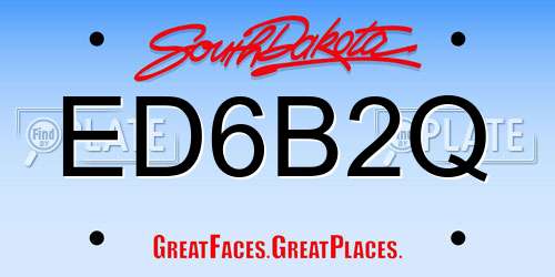 ED6B2Q South Dakota License Plate