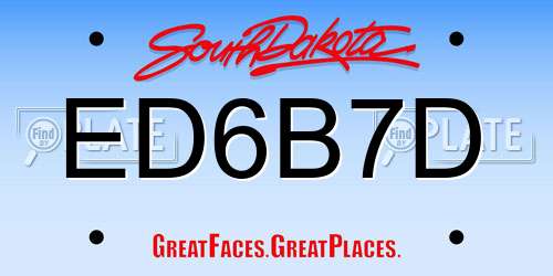 ED6B7D South Dakota License Plate