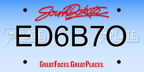 ED6B7O South Dakota License Plate