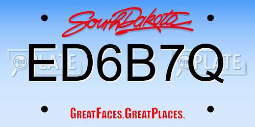 ED6B7Q South Dakota License Plate