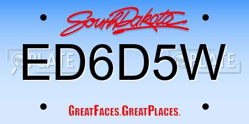 ED6D5W South Dakota License Plate