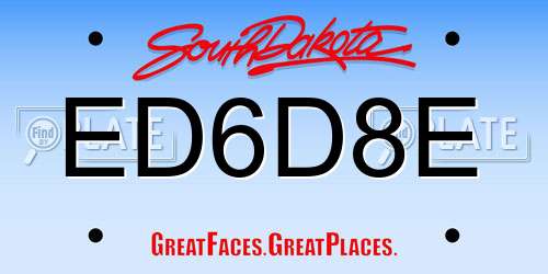 ED6D8E South Dakota License Plate