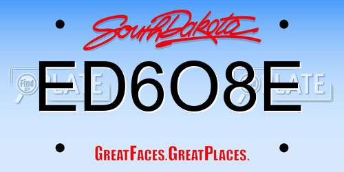 ED6O8E South Dakota License Plate