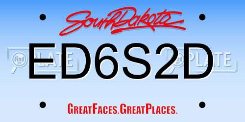 ED6S2D South Dakota License Plate