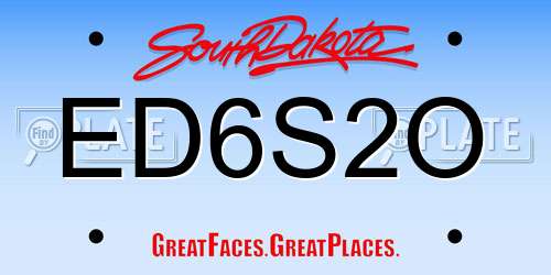 ED6S2O South Dakota License Plate