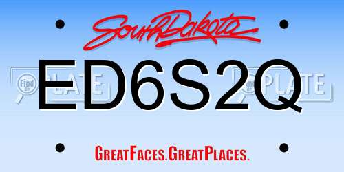 ED6S2Q South Dakota License Plate
