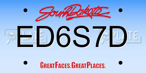 ED6S7D South Dakota License Plate