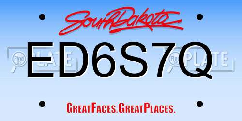 ED6S7Q South Dakota License Plate