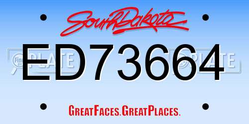 ED73664 South Dakota License Plate