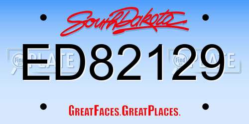 ED82129 South Dakota License Plate