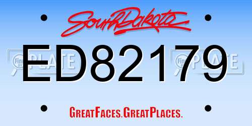 ED82179 South Dakota License Plate