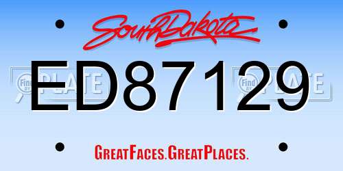 ED87129 South Dakota License Plate