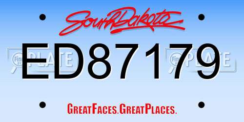 ED87179 South Dakota License Plate
