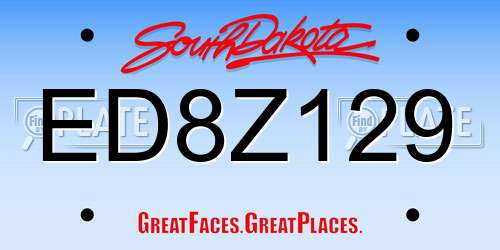 ED8Z129 South Dakota License Plate