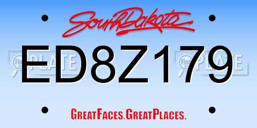 ED8Z179 South Dakota License Plate