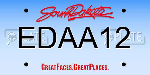 EDAA12 South Dakota License Plate