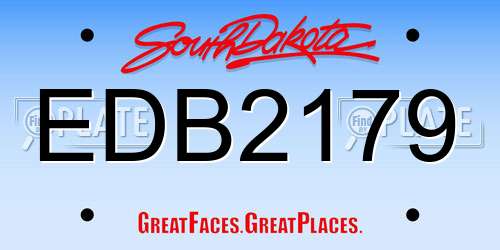 EDB2179 South Dakota License Plate