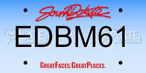 EDBM61 South Dakota License Plate