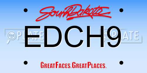 EDCH9 South Dakota License Plate