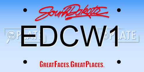 EDCW1 South Dakota License Plate